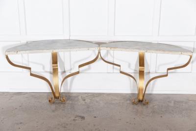 Pair Gilt Iron Console Tables