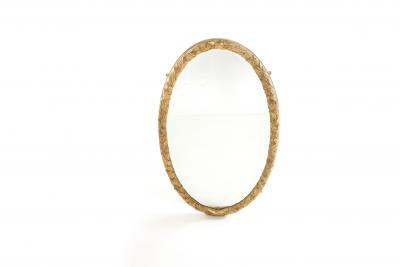 Pair Gilt Wood Framed Beveled Wall Mirror