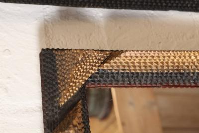 Pair Gold and Black Tramp Art Mirrors