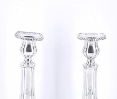 Pair Gorham Silverplate Candlesticks in the English Regency Style