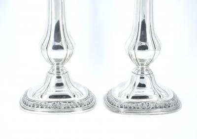 Pair Gorham Silverplate Candlesticks in the English Regency Style
