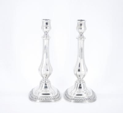 Pair Gorham Silverplate Candlesticks in the English Regency Style