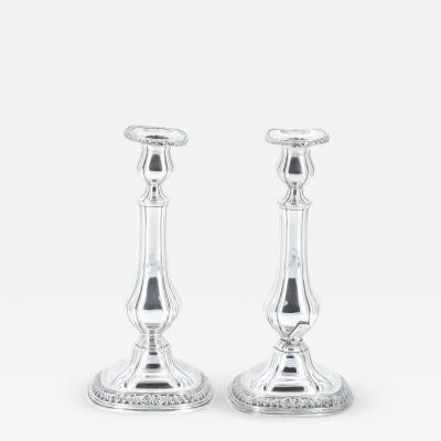 Pair Gorham Silverplate Candlesticks in the English Regency Style