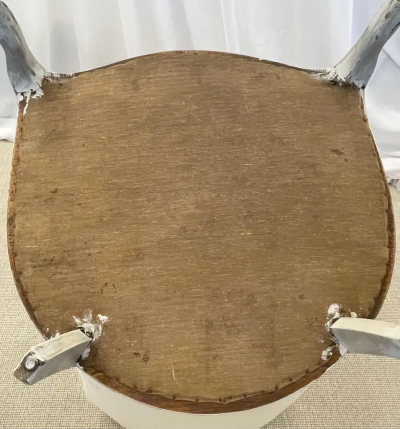 Pair Gustavian Style Slipper Chairs Swedish Style Paint Decorated Chairs