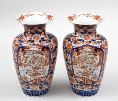 Pair Imari Open Vases Circa 1890