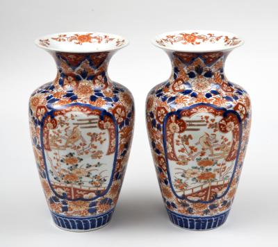 Pair Imari Open Vases Circa 1890