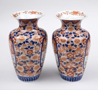 Pair Imari Open Vases Circa 1890