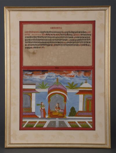 Pair Indian Miniature Tala Paintings