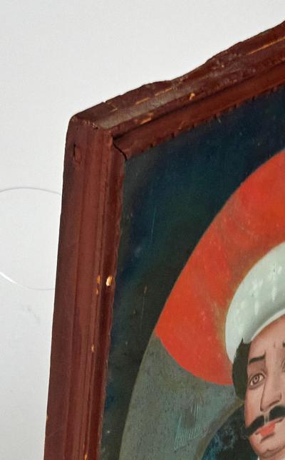 Pair Indian Reverse Glass Paintings