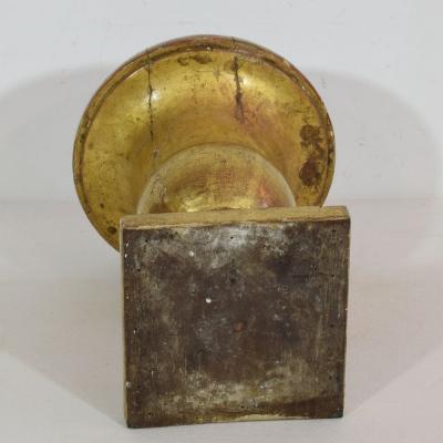 Pair Italian 19th Century Carved Giltwood Medici Vase Candleholders