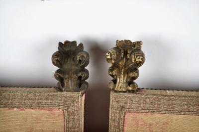 Pair Italian Baroque Walnut Hall Chairs