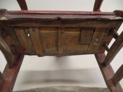 Pair Italian Early Modern Brutalist Lacquered Wood Armchairs Lounge Chairs