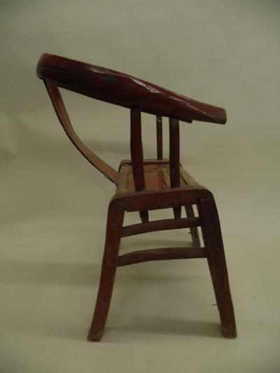 Pair Italian Early Modern Brutalist Lacquered Wood Armchairs Lounge Chairs
