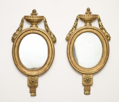 Pair Italian Giltwood Mirrors Circa 1810
