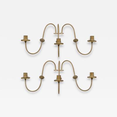 Pair Italian Iron and Gilt Wall Lights 18th C 5800 00