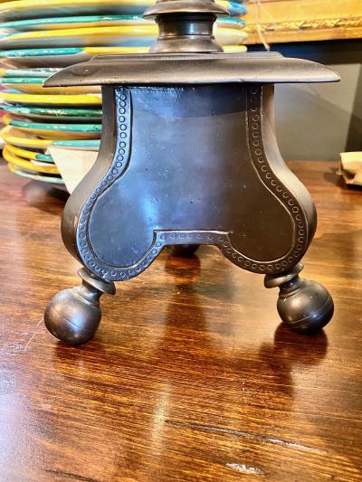 Pair Italian Late 17th Century Bronze Pricket Candlesticks