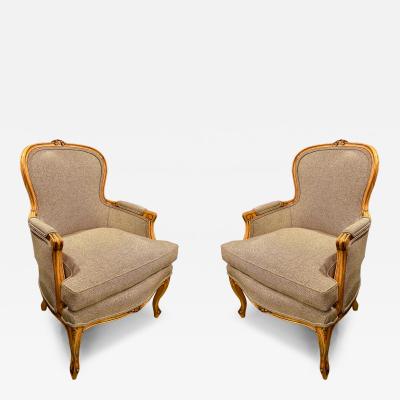 Pair Italian Neoclassical Tub or Barrel Back Bergeres c 1800