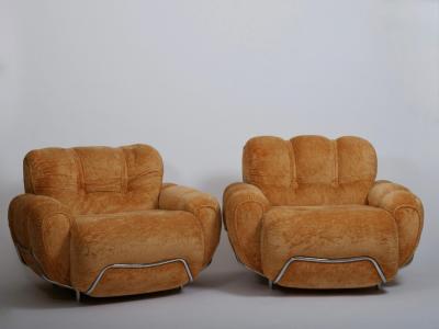 Pair Italian Space Age lounge chairs c1980s