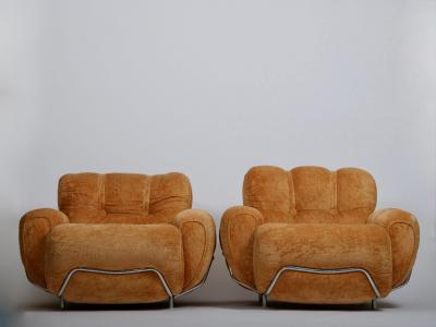 Pair Italian Space Age lounge chairs c1980s