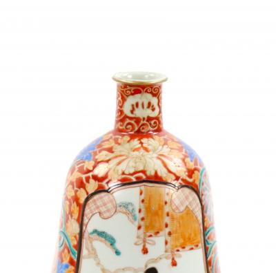 Pair Japanese Imari Gourd Shaped Porcelain Vases