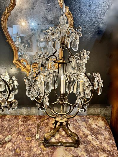 Pair Large French Bagues Styles Gilt Bronze Girandoles