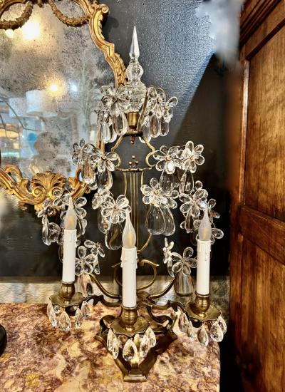 Pair Large French Bagues Styles Gilt Bronze Girandoles