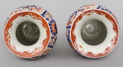 Pair Large Japanese Imari Open Vases Circa 1870