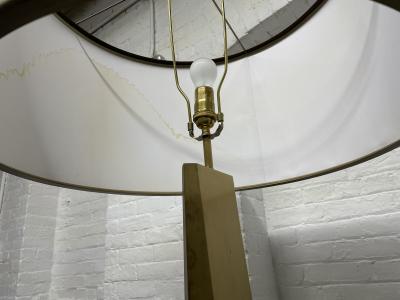 Pair Large Solid Bronze Sculptural Lamps
