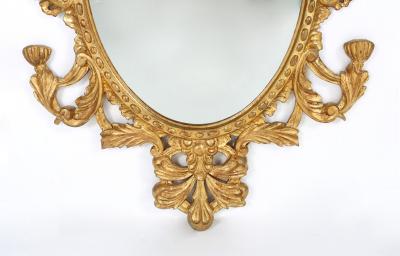 Pair Late 20th Century Giltwood Framed Hanging Wall Mirror