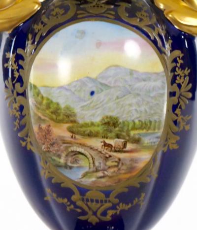 Pair Louis XVI Style French Porcelain Table Lamp