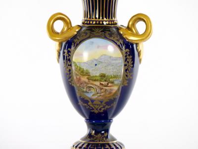 Pair Louis XVI Style French Porcelain Table Lamp