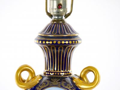 Pair Louis XVI Style French Porcelain Table Lamp