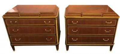 Pair Mahogany Up Russian Neoclassical Style Commodes Nightstands