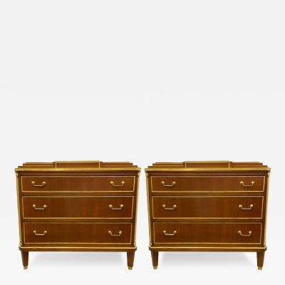 Pair Mahogany Up Russian Neoclassical Style Commodes Nightstands