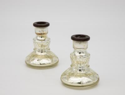 Pair Mercuy Glass Candlesticks