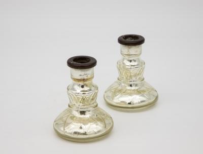 Pair Mercuy Glass Candlesticks