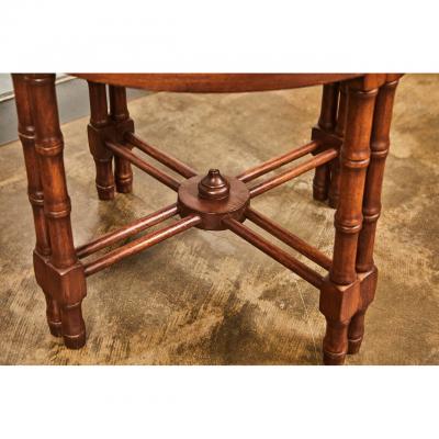 Pair Mid Century Faux Bamboo Side Tables