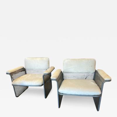 Pair Mid Century Italian Lounge Chairs with New Cowhide Upholstery