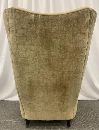 Pair Mid Century Modern French Designer Wingback Lounge Chairs France 1970s