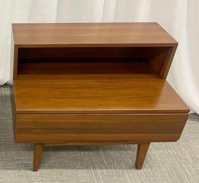 Pair Mid Century Modern Step End Tables Nightstands Nakashima Style American