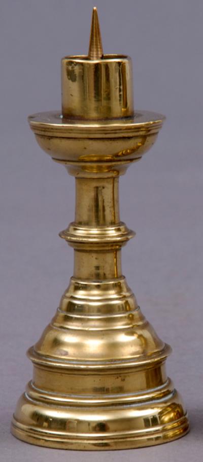 Pair Miniature French Brass Candlesticks Circa 1800