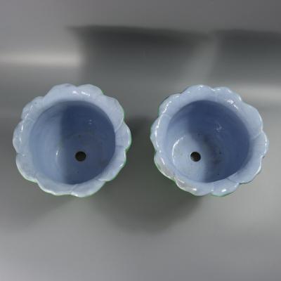 Pair Minton Majolica Lily Jardinieres