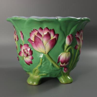 Pair Minton Majolica Lily Jardinieres