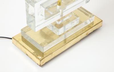 Pair Modern Murano Clear Glass Lamps