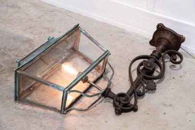 Pair Monumental Georgian Verdigris Lanterns