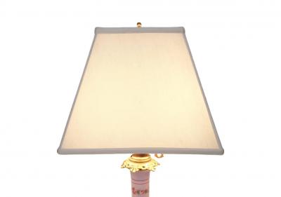 Pair Neoclassical Style Porcelain Lamps Gilt Bronze Base