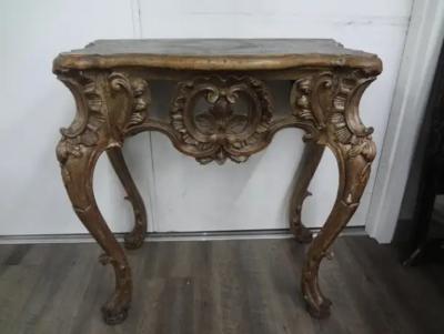 Pair Of 18th Century Italian Baroque Giltwood Console Tables