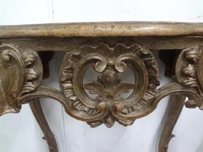 Pair Of 18th Century Italian Baroque Giltwood Console Tables