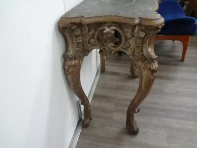 Pair Of 18th Century Italian Baroque Giltwood Console Tables