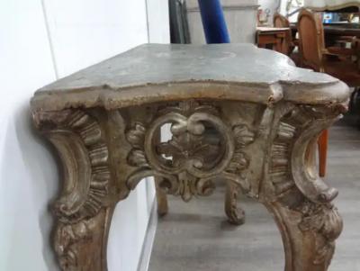 Pair Of 18th Century Italian Baroque Giltwood Console Tables
